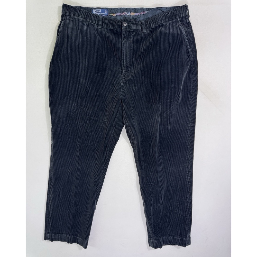 Polo Ralph Lauren Men 42x30 (40x31) Thick Wale Corduroy Pants Black VTG Casual